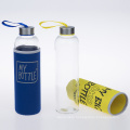 hot sale  glass drink  bottle with plastic straw and cover